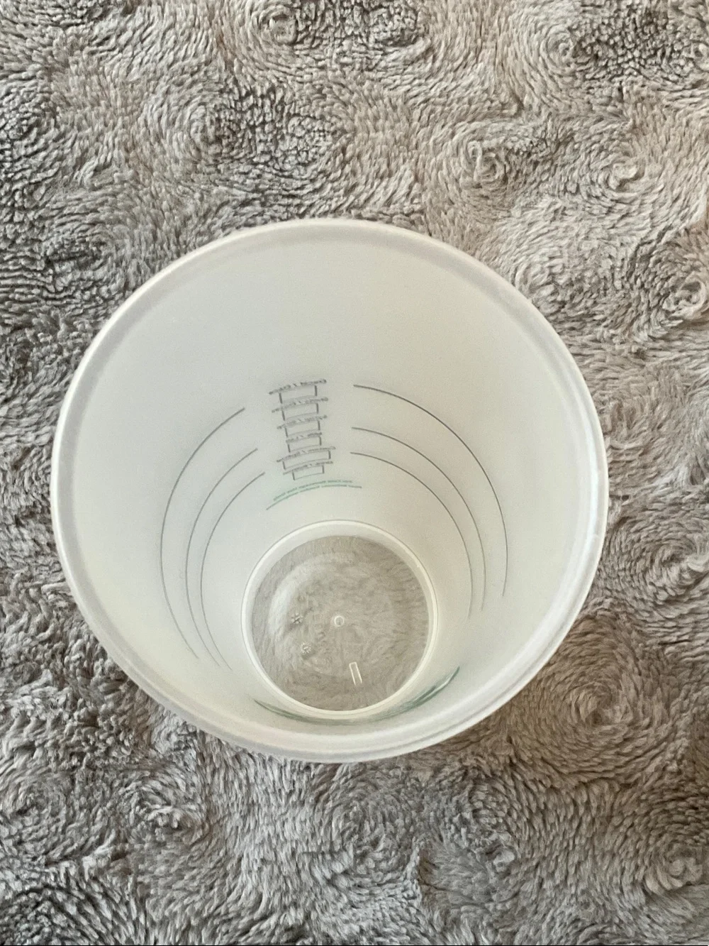 Starbucks White Frosted Plastic Cup with Green Logo